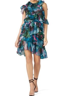 MSGM Printed Sea Blue Ruffle Dress~Size 4~$990